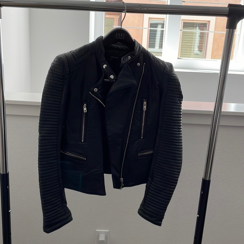 Zara Black Faux Leather Moto Jacket